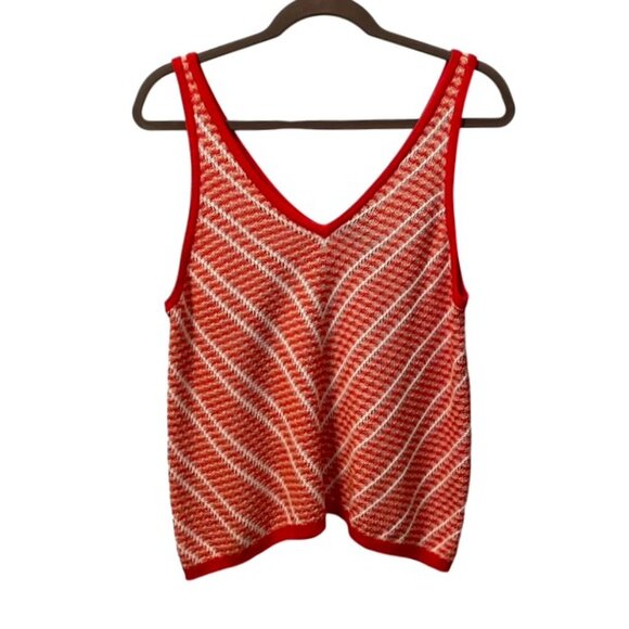 Wrangler Retro Chevron Knit Tank Top Red V-Neck Medium - Picture 3 of 16